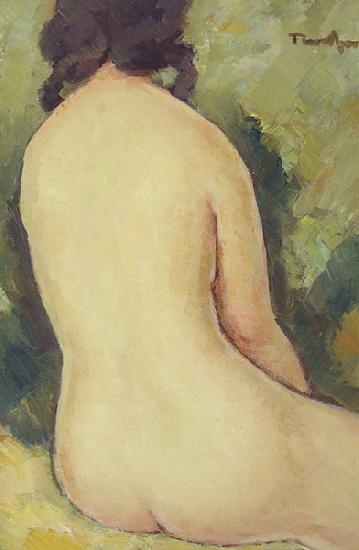 Nicolae Tonitza Nud, semnat dreapta sus cu negru, ulei pe carton. oil painting picture